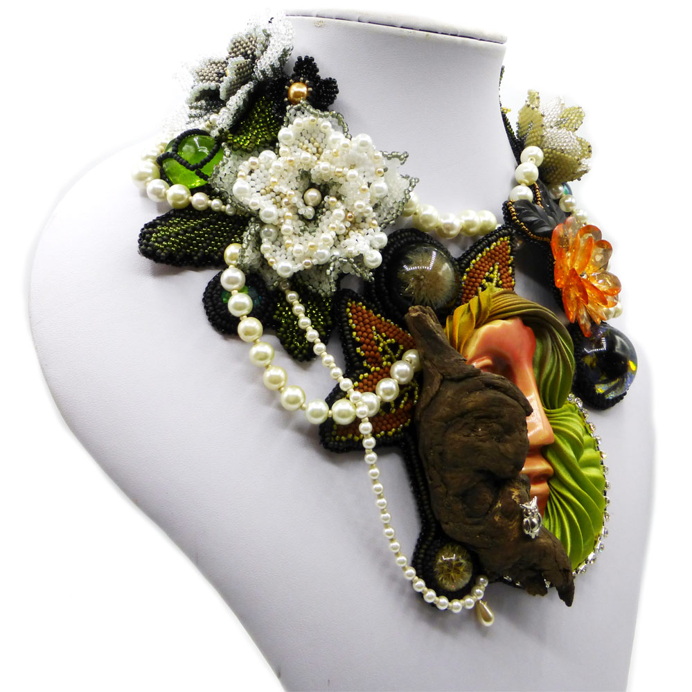 Schmuck, Handtaschen, Accessoires - Statement Kette mit Blumen